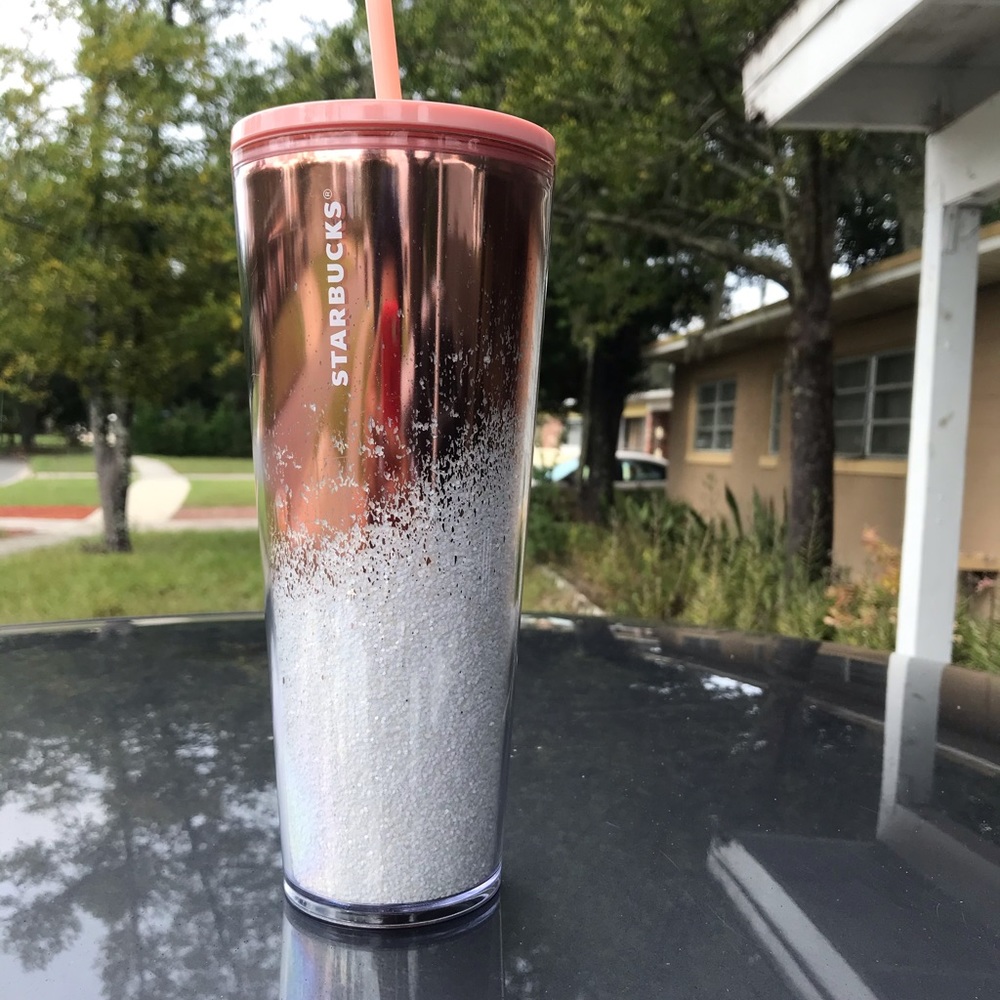 Rose gold Starbucks cold cup